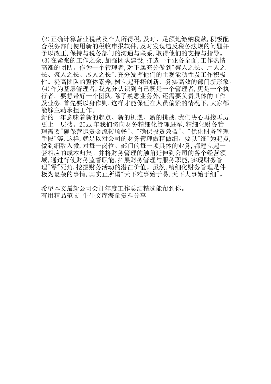 最新公司会计年度工作总结精选-精品范文资料_第2页