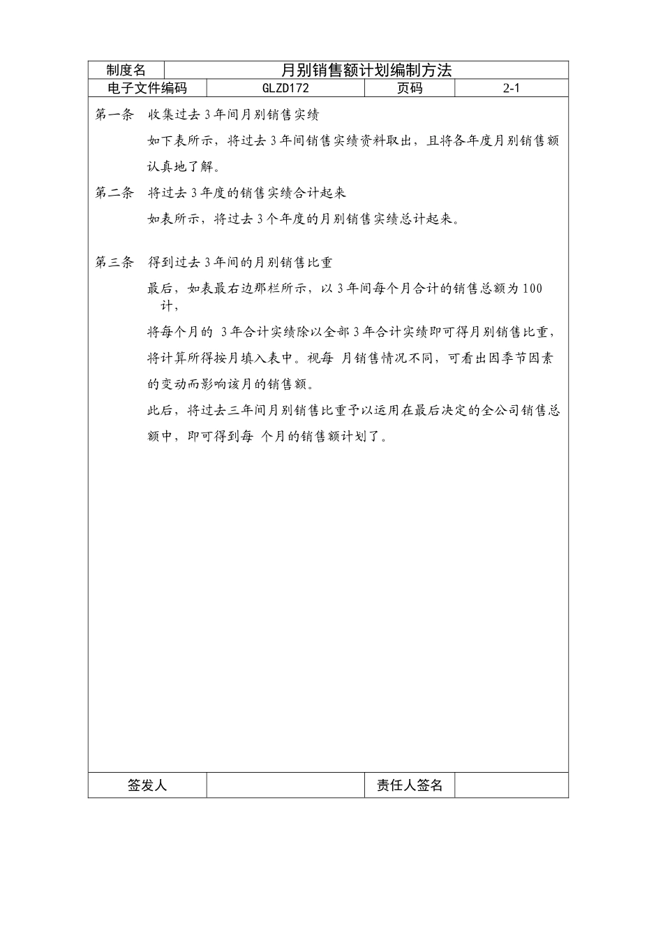 月别销售额计划编制方法_第1页