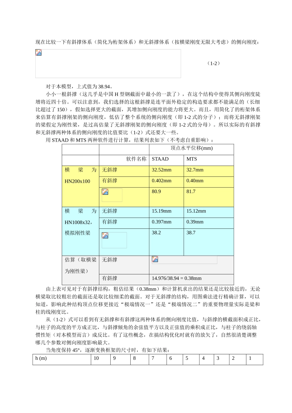 有、无斜撑单层单跨结构侧向刚度快速比较_第3页