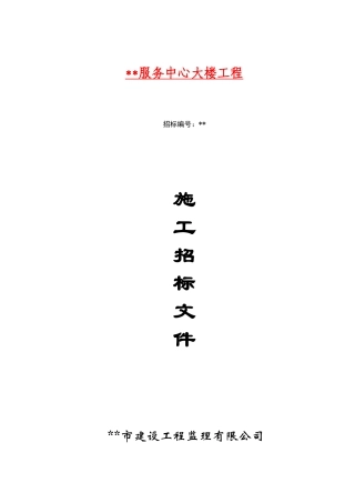 服务中心大楼工程施工招标文件