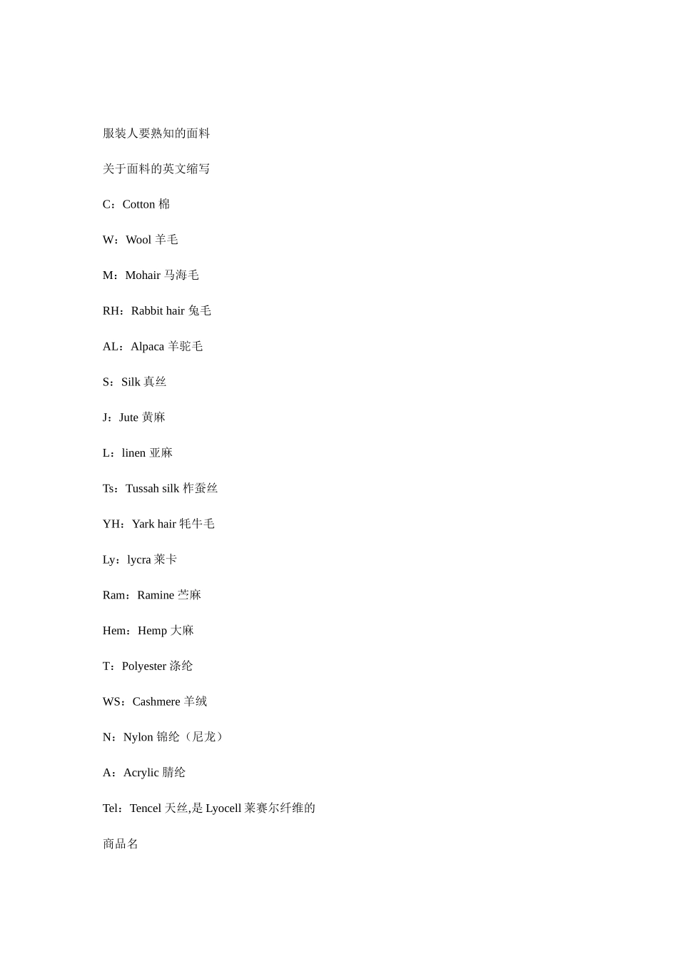 服装人要熟知的面料_第1页