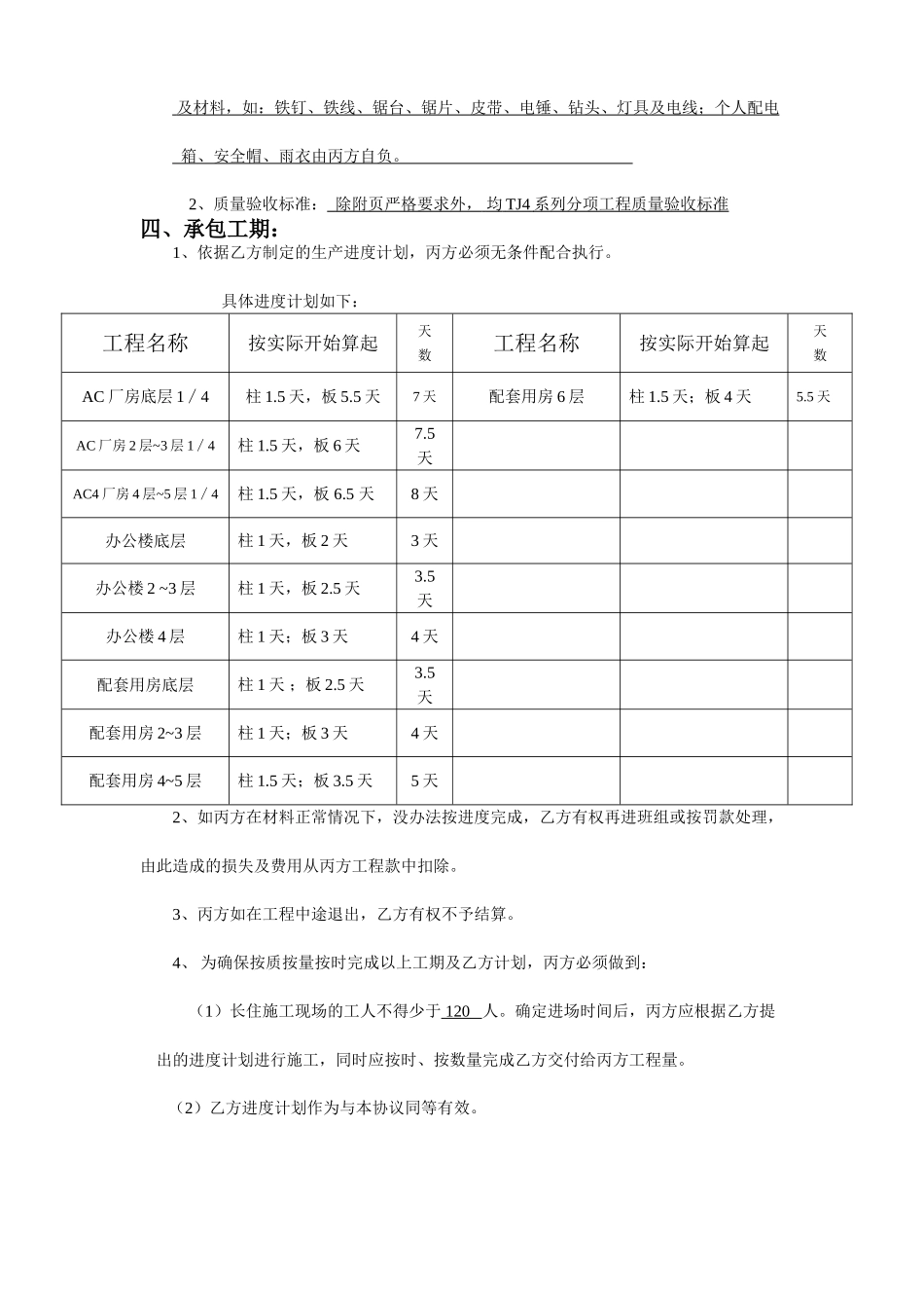 木作制作及安装班组包工合同_第3页
