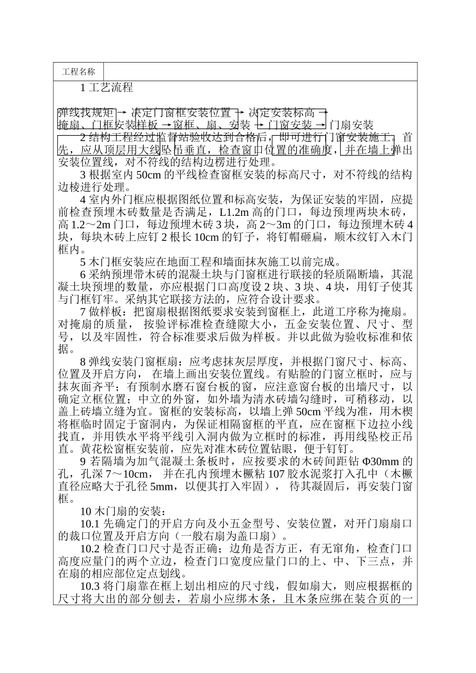 木门窗安装工艺标准_第2页
