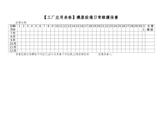 机器设备日常维护保养