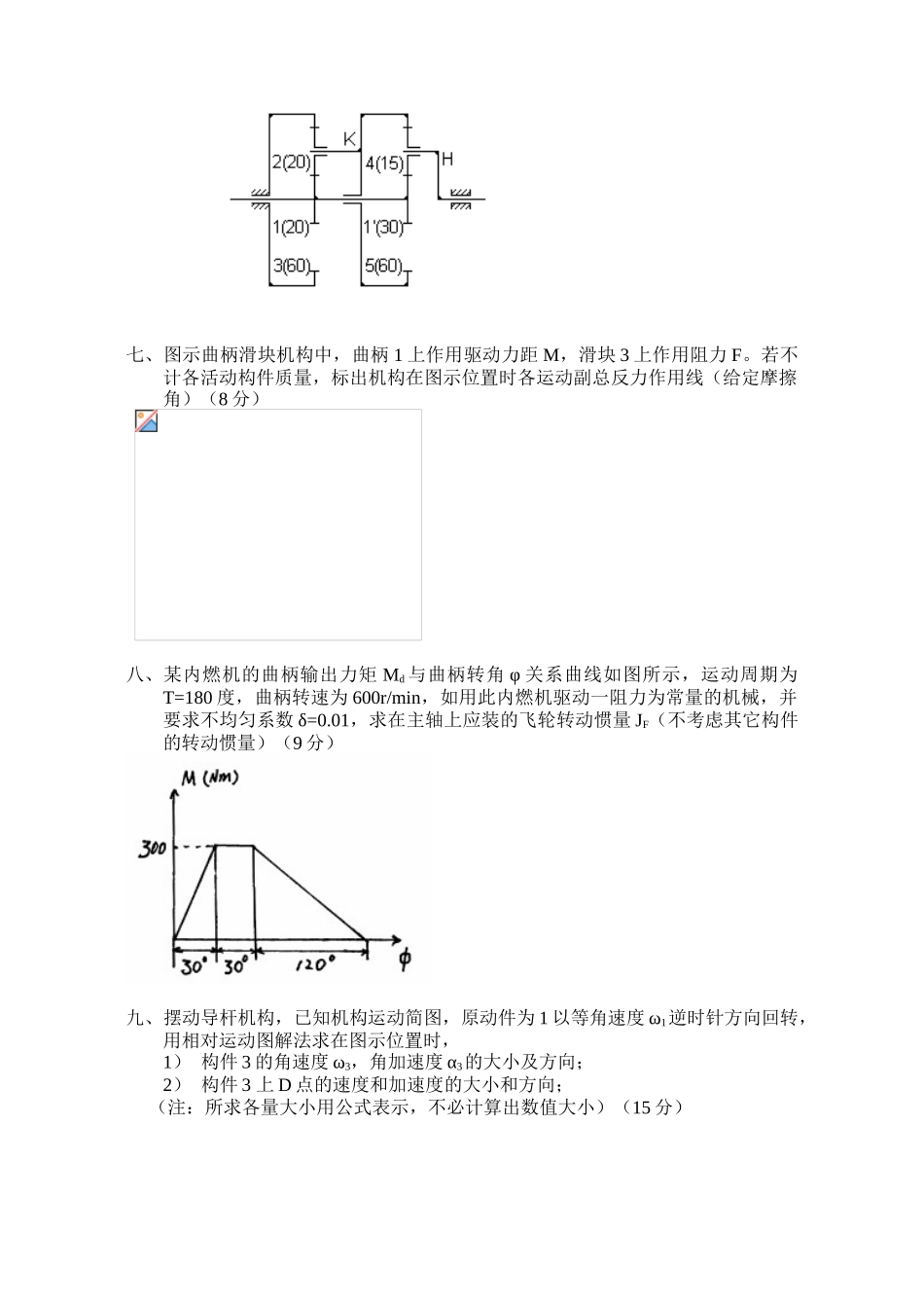 机械原理试卷及答案_第3页