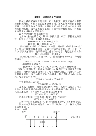 机械设备配备的比较研究