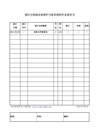 机械设备维护与保养规程作业指导书