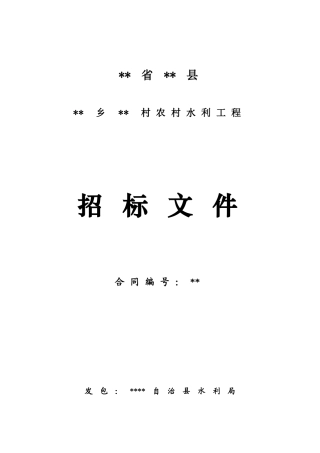 村农村水利工程招标文件