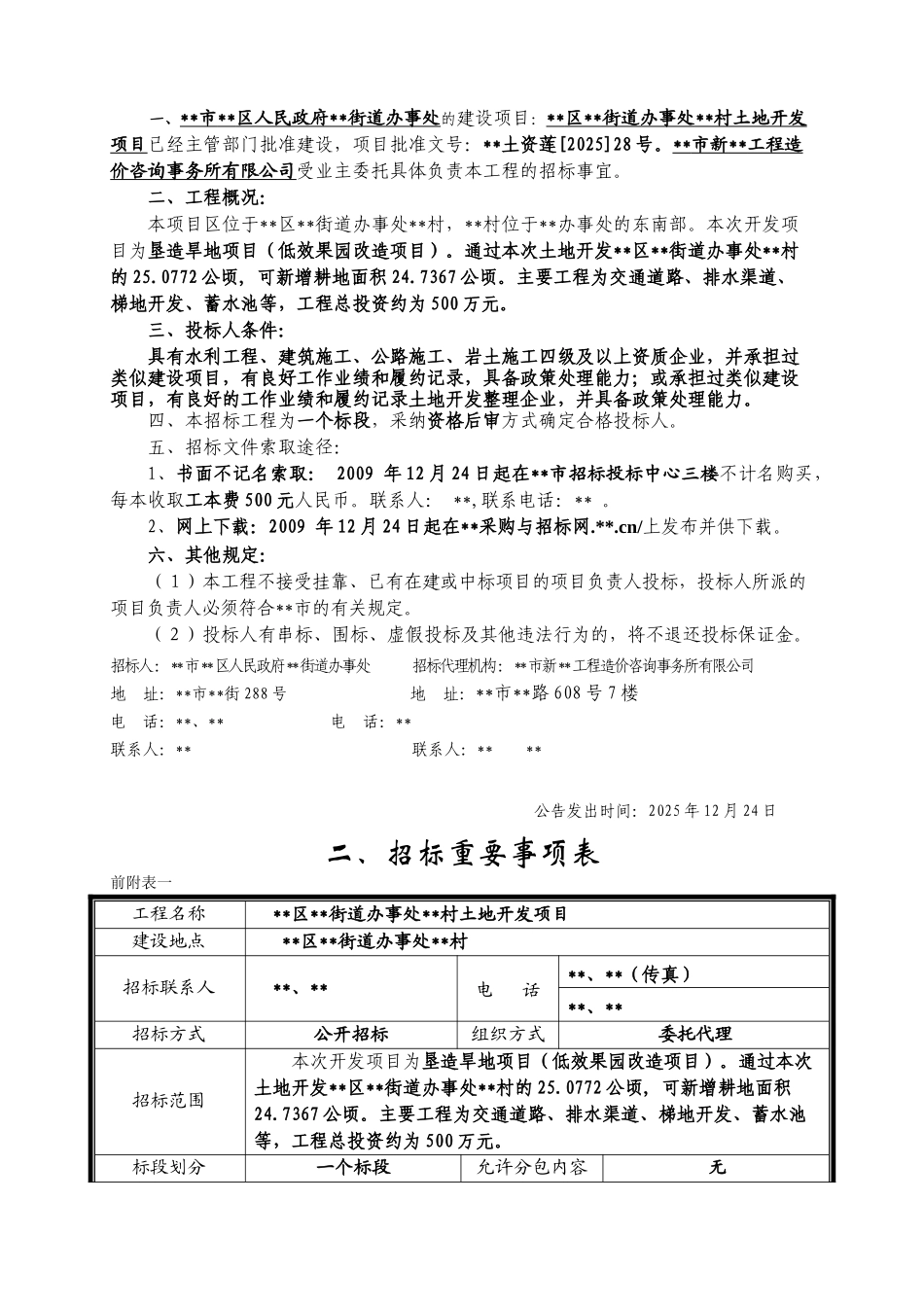村土地开发项目施工招标文件_第3页