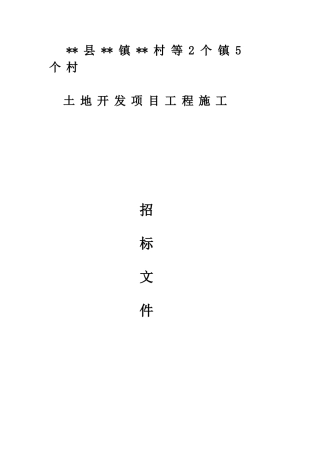 村土地开发工程施工招标文件