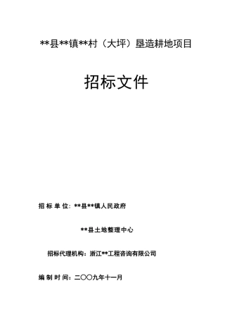 村垦造耕地项目招标文件