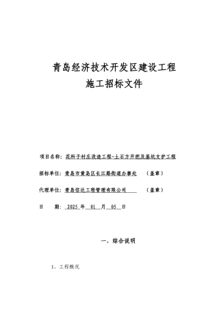 村庄改造土石方开挖及基坑支护工程招标文件