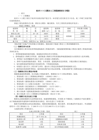 杭州某大厦岩土工程勘察报告