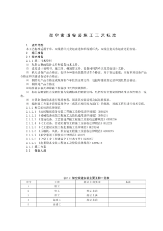 架空索道安装施工工艺标准