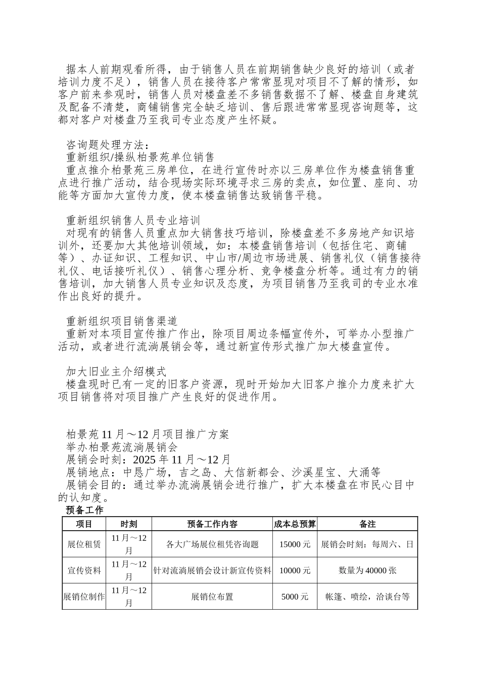 柏景苑项目销售现状分析及下一步销售建议方案_第2页