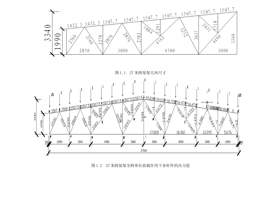 某27米钢结构屋架课程计算书_第3页