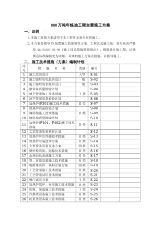 某800万吨年炼油工程主要施工方案