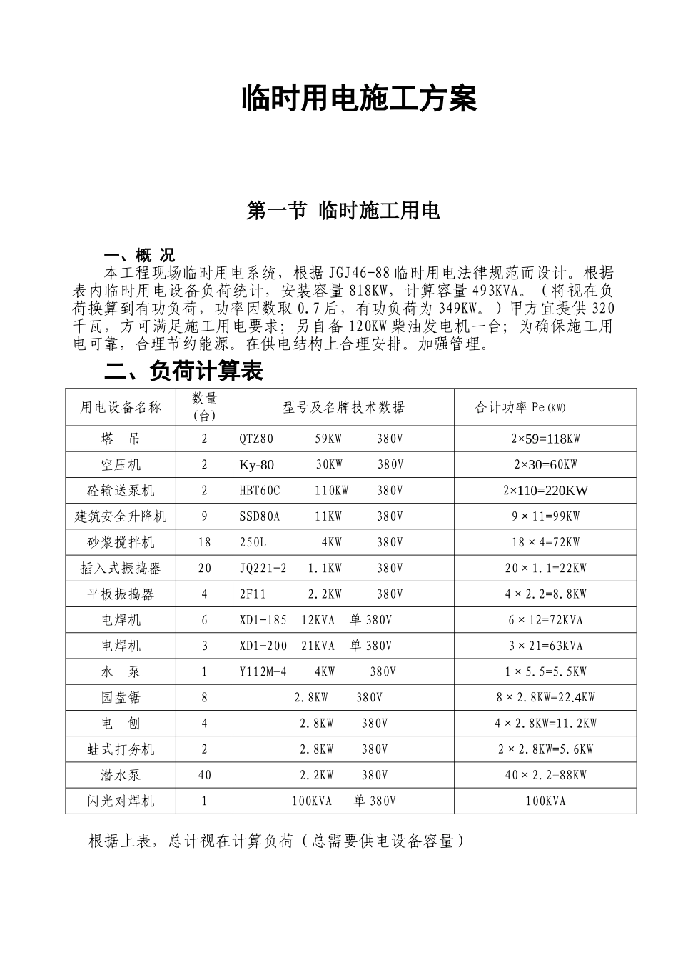 某临时用电施工方案_第1页