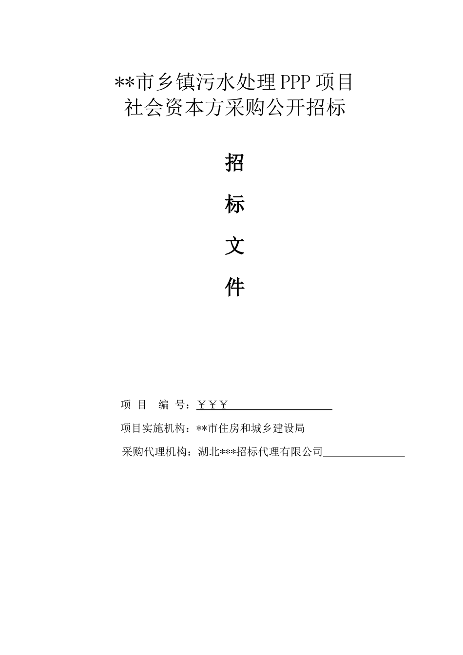某乡镇污水处理PPP项目招标文件_第1页