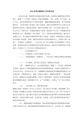 某乡镇财政工作年终总结