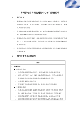 某供电公司调度通信中心部门职责说明