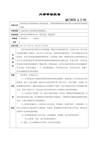 某公司内审报告