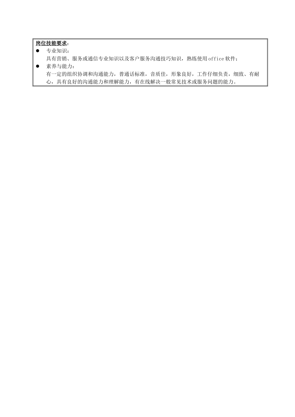 某公司客户服务部受理服务组主管职务说明书_第3页