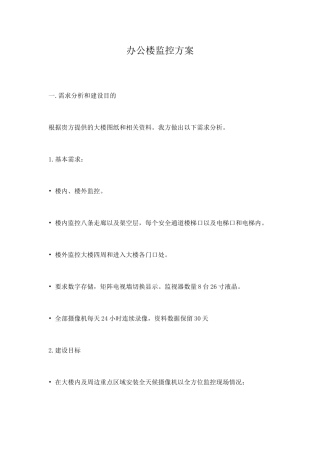 某办公大楼监控方案