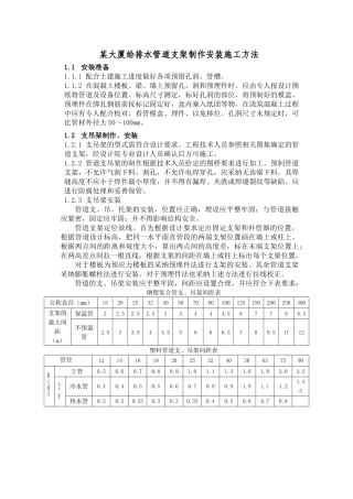 某大厦给排水管道支架制作安装施工方法