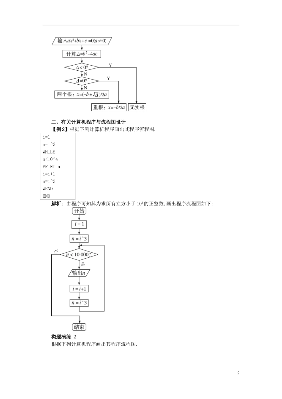 高中数学 第4章 框图 4.1 流程图课堂导学案 苏教版选修1-2-苏教版高二选修1-2数学学案_第2页