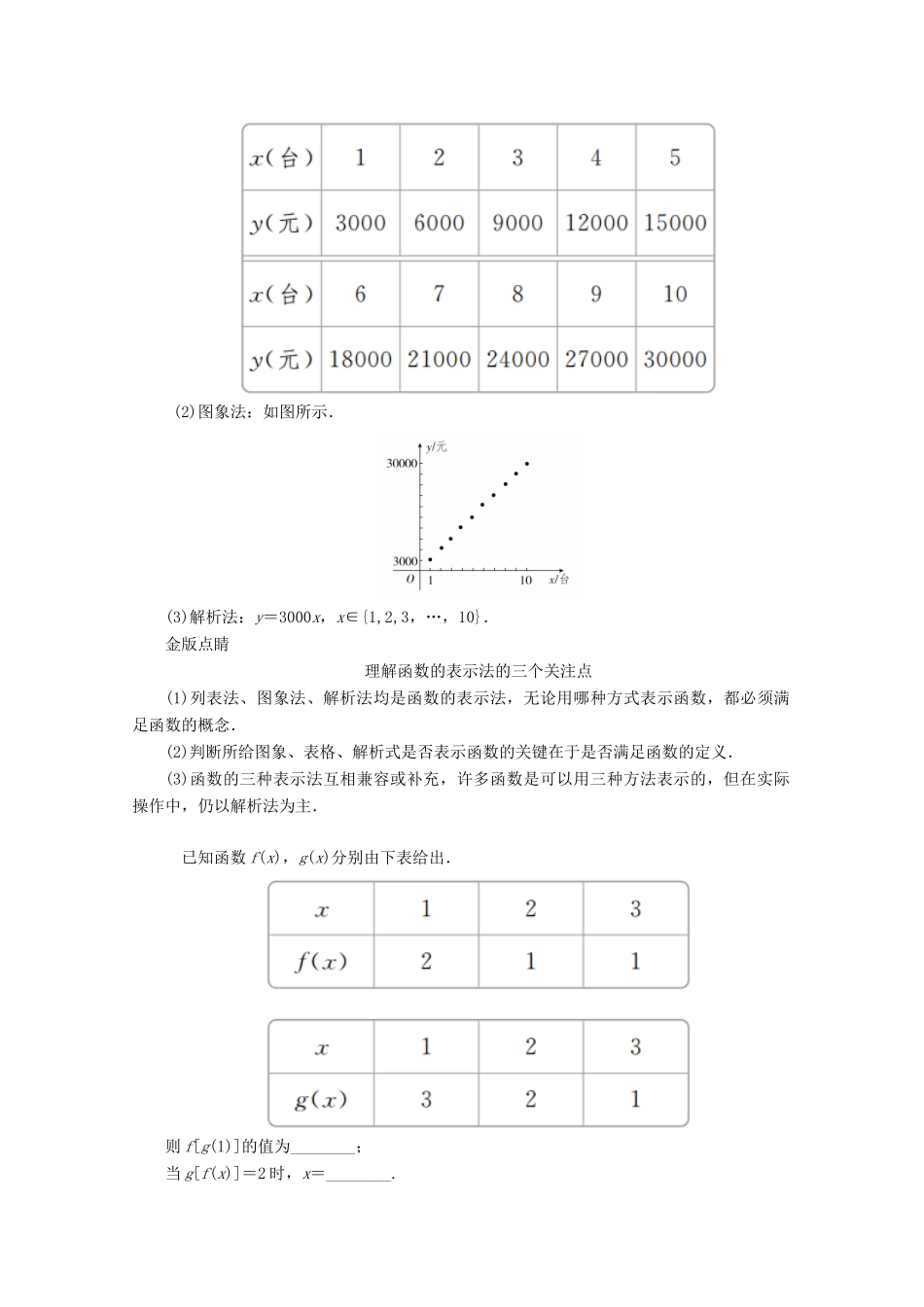 高中数学 第3章 函数的概念与性质 3.1 函数的概念及其表示 3.1.2 函数的表示法 第1课时 函数的表示法教学案 新人教A版必修第一册-新人教A版高一第一册数学教学案_第3页
