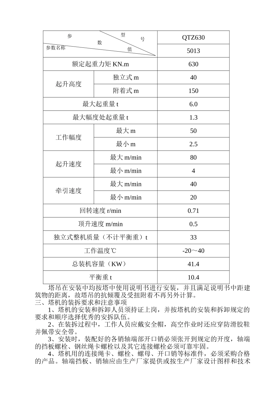 某工程QTZ630塔吊安装安全施工方案_第2页