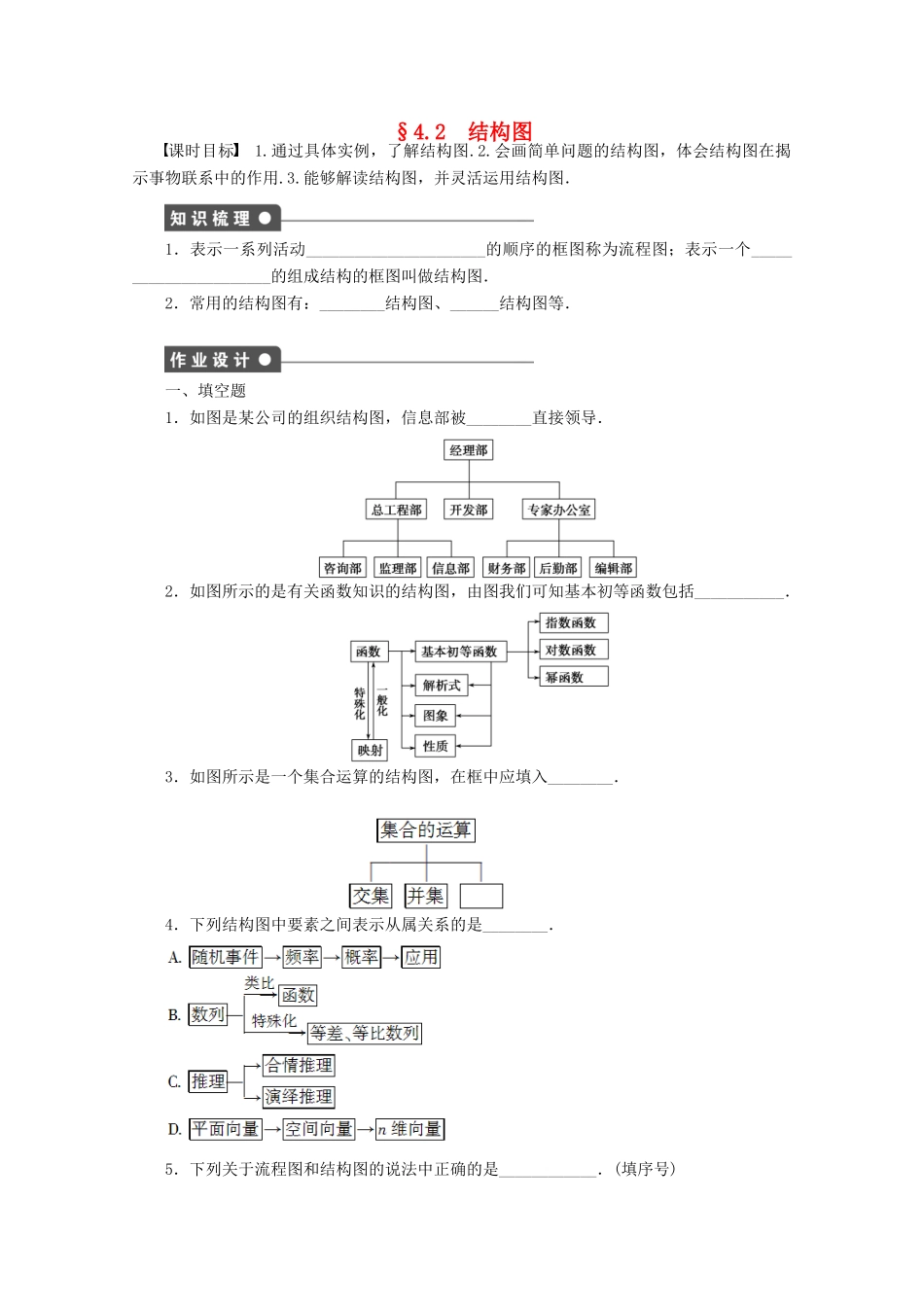 高中数学 第4章 框图 4.2 结构图（2）学案 苏教版选修1-2-苏教版高二选修1-2数学学案_第1页