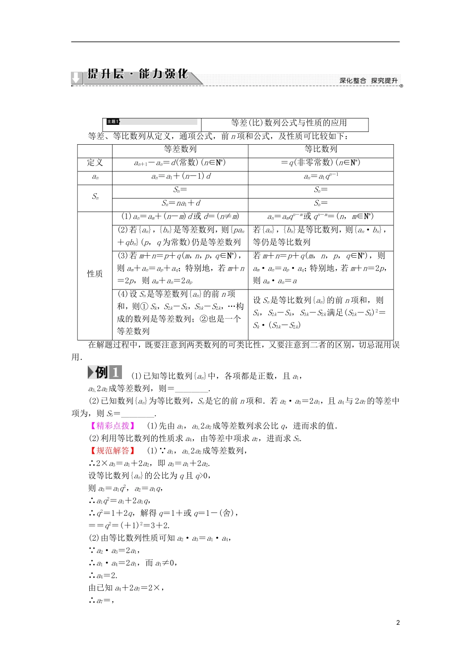 高中数学 第2章 数列章末分层突破学案 苏教版必修5-苏教版高中必修5数学学案_第2页