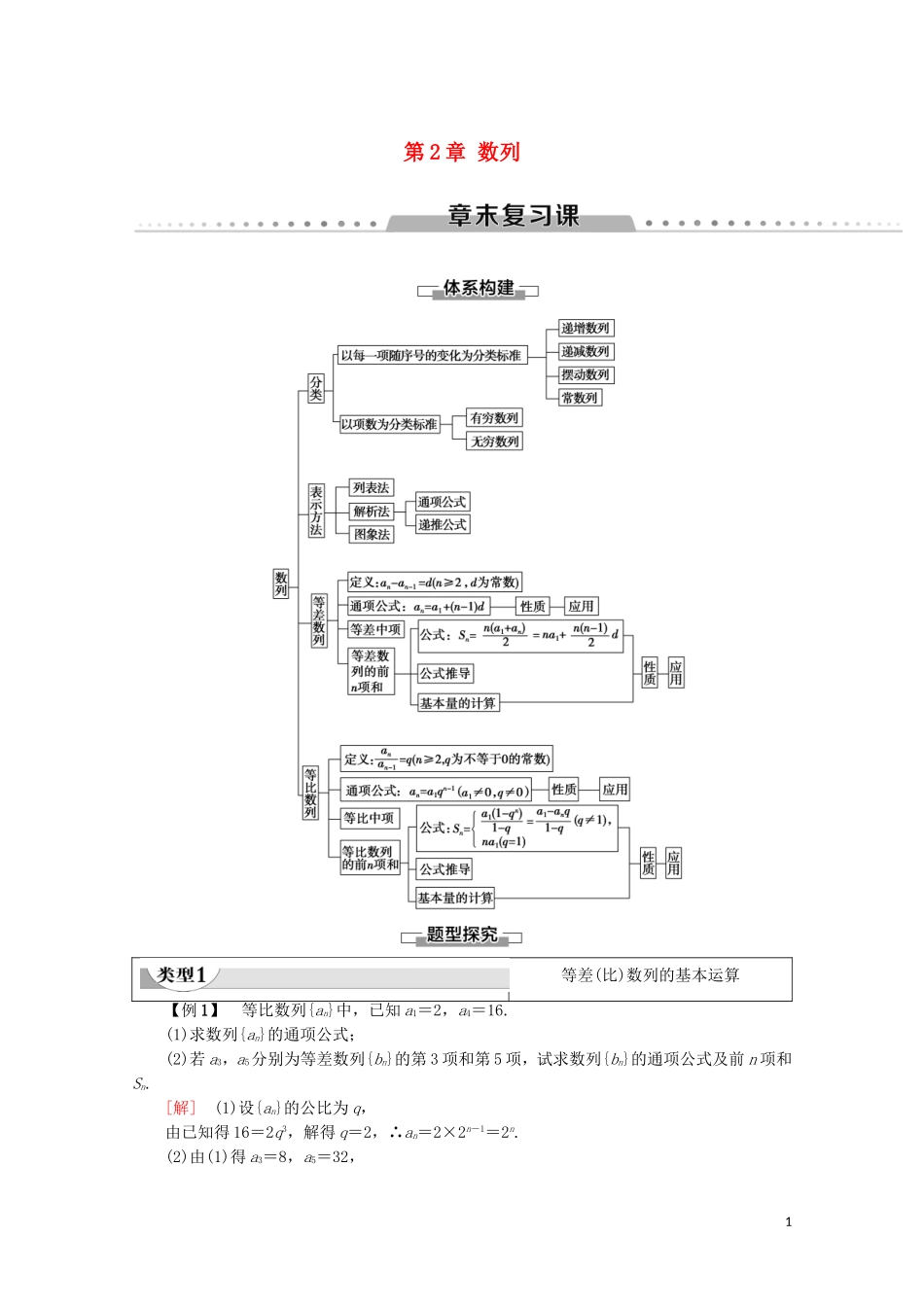 高中数学 第2章 数列章末复习课学案 新人教A版必修5-新人教A版高二必修5数学学案_第1页