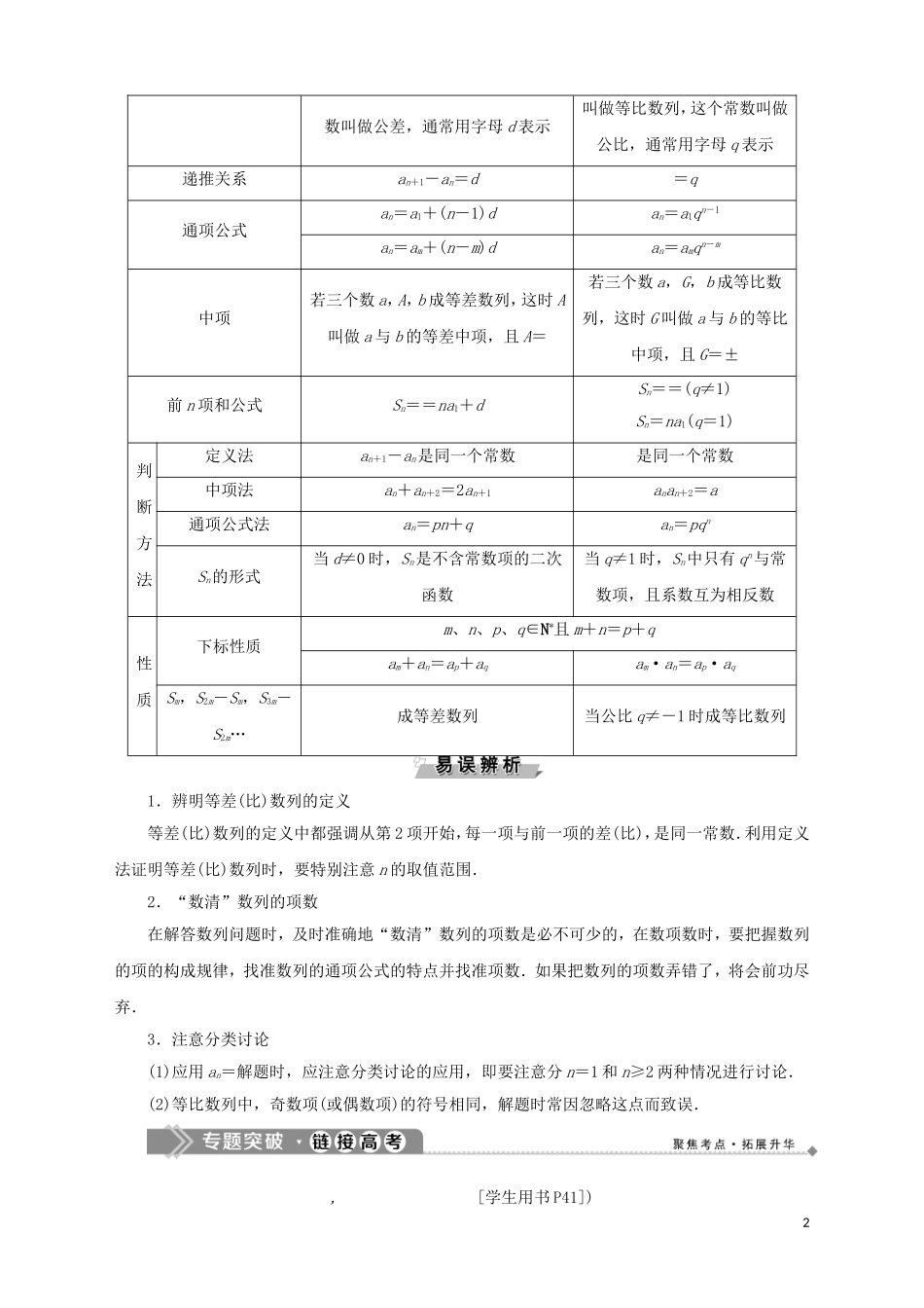 高中数学 第2章 数列章末复习提升课学案 苏教版必修5-苏教版高二必修5数学学案_第2页