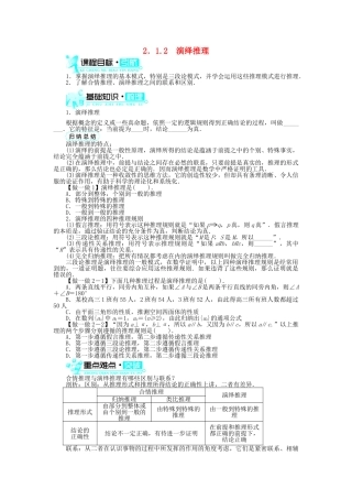 高中数学 第2章 推理与证明 2.1.2 演绎推理学案 新人教B版选修2-2-新人教B版高二选修2-2数学学案
