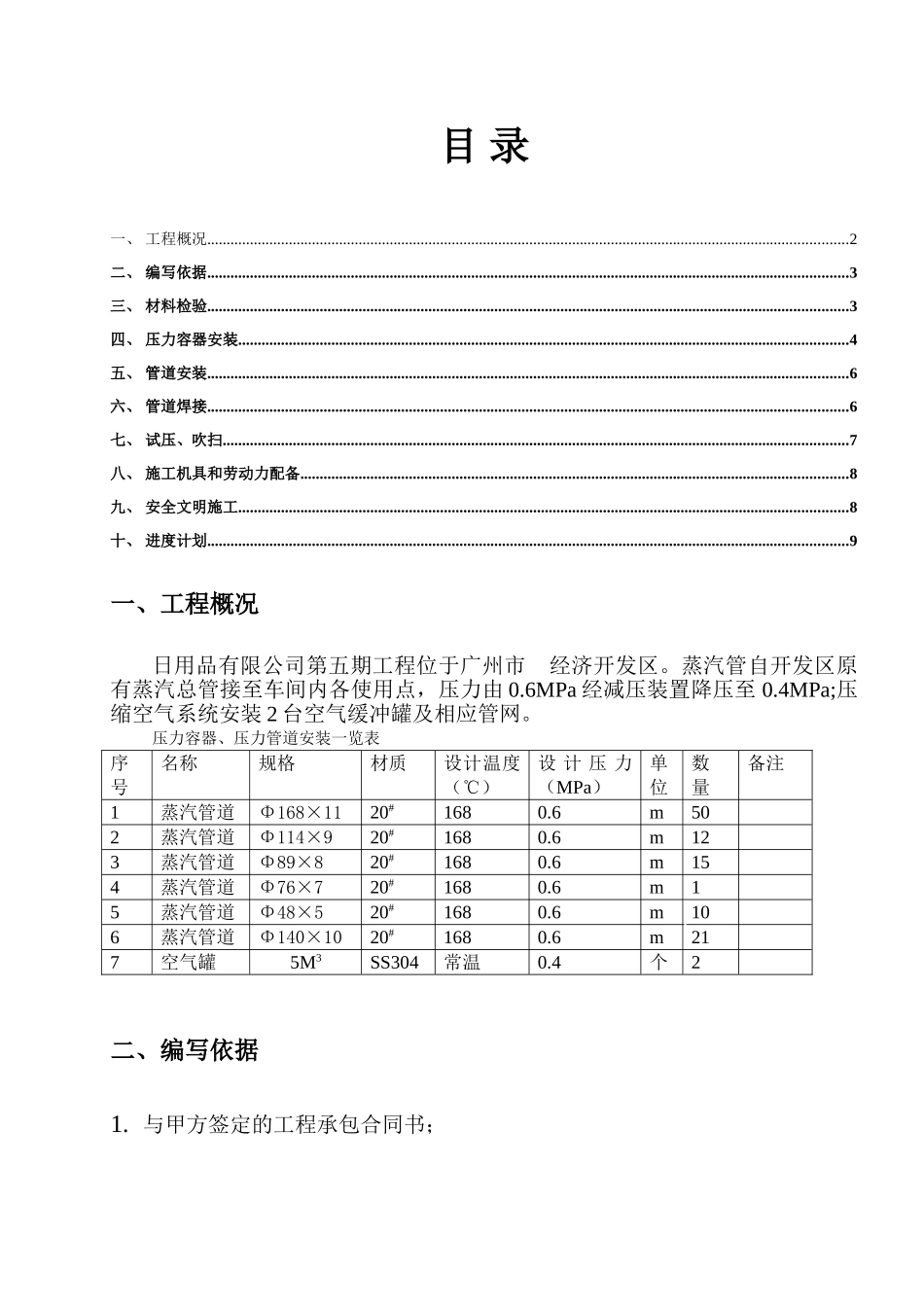 某日用品有限公司压力容器、管道施工方案_第2页