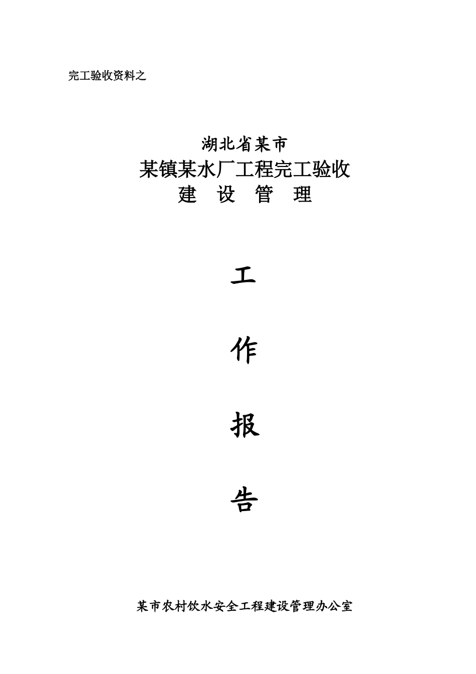 某水厂工程完工验收报告_第1页