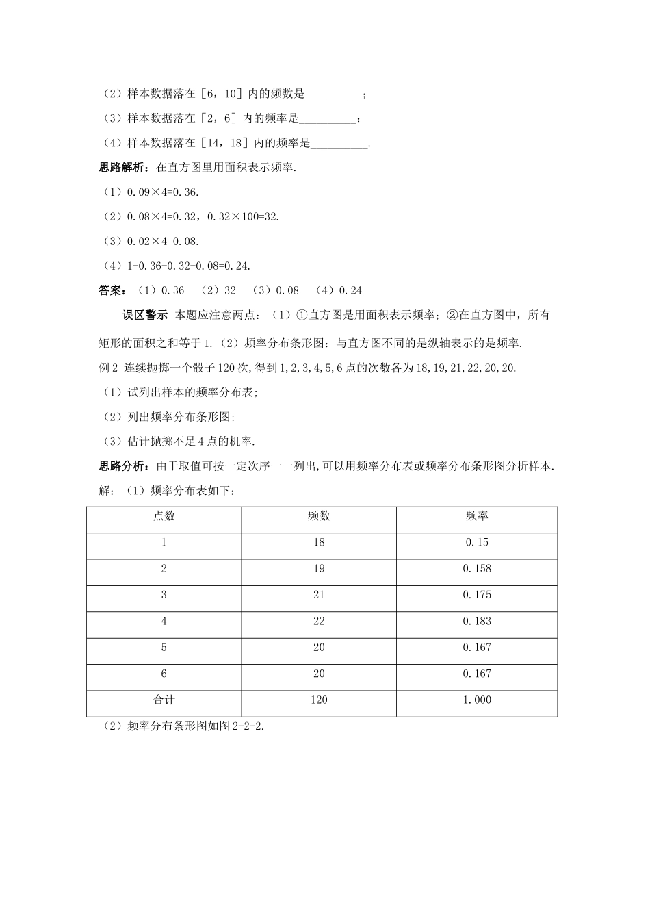 高中数学 第2章 统计 2.2 总体分布的估计 2.2.2 频率分布直方图与折线图教材梳理导学案 苏教版必修3-苏教版高一必修3数学学案_第3页
