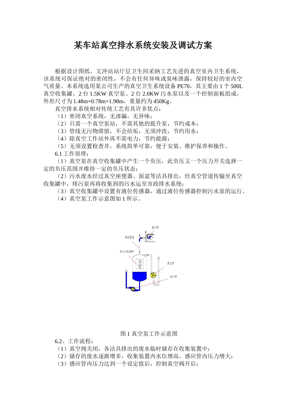 某车站真空排水系统安装及调试方案p_第1页