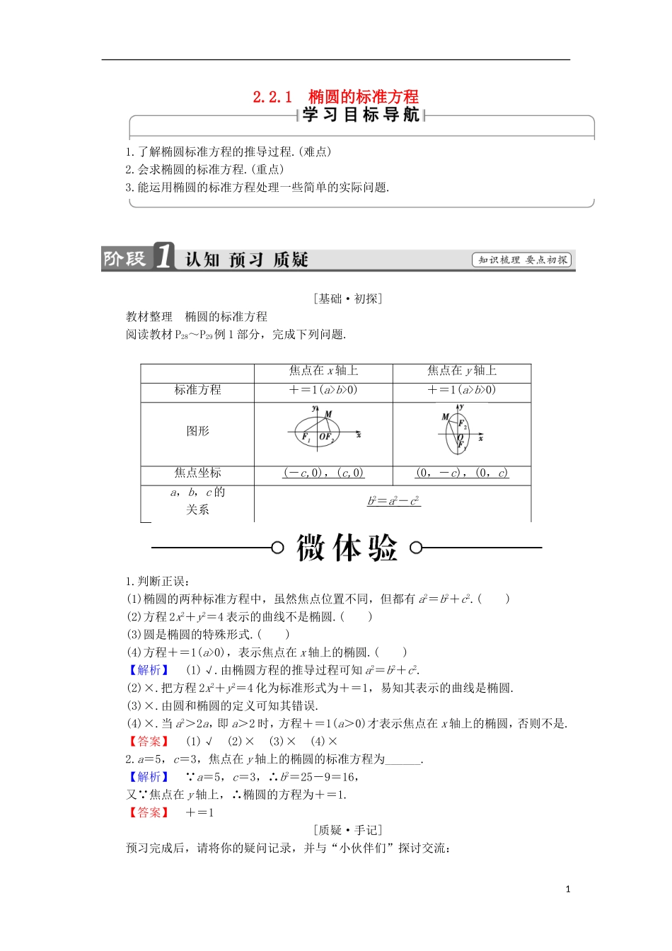 高中数学 第2章 圆锥曲线与方程 2 椭圆学案 苏教版选修1-1-苏教版高中选修1-1数学学案_第1页
