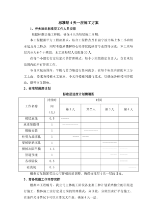 标准层4天一层施工方案