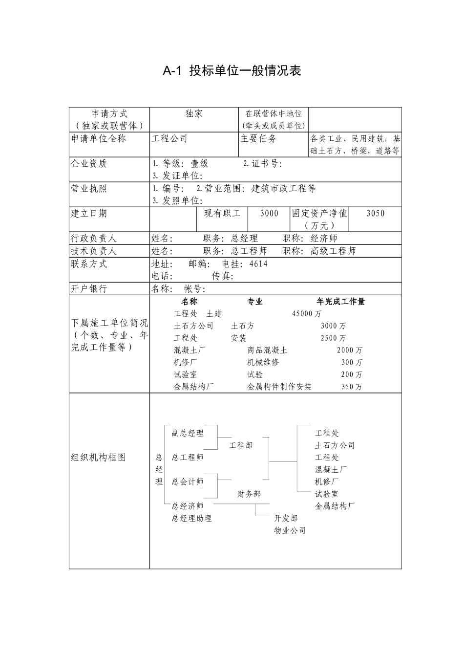 标准投标书编制格式_第1页