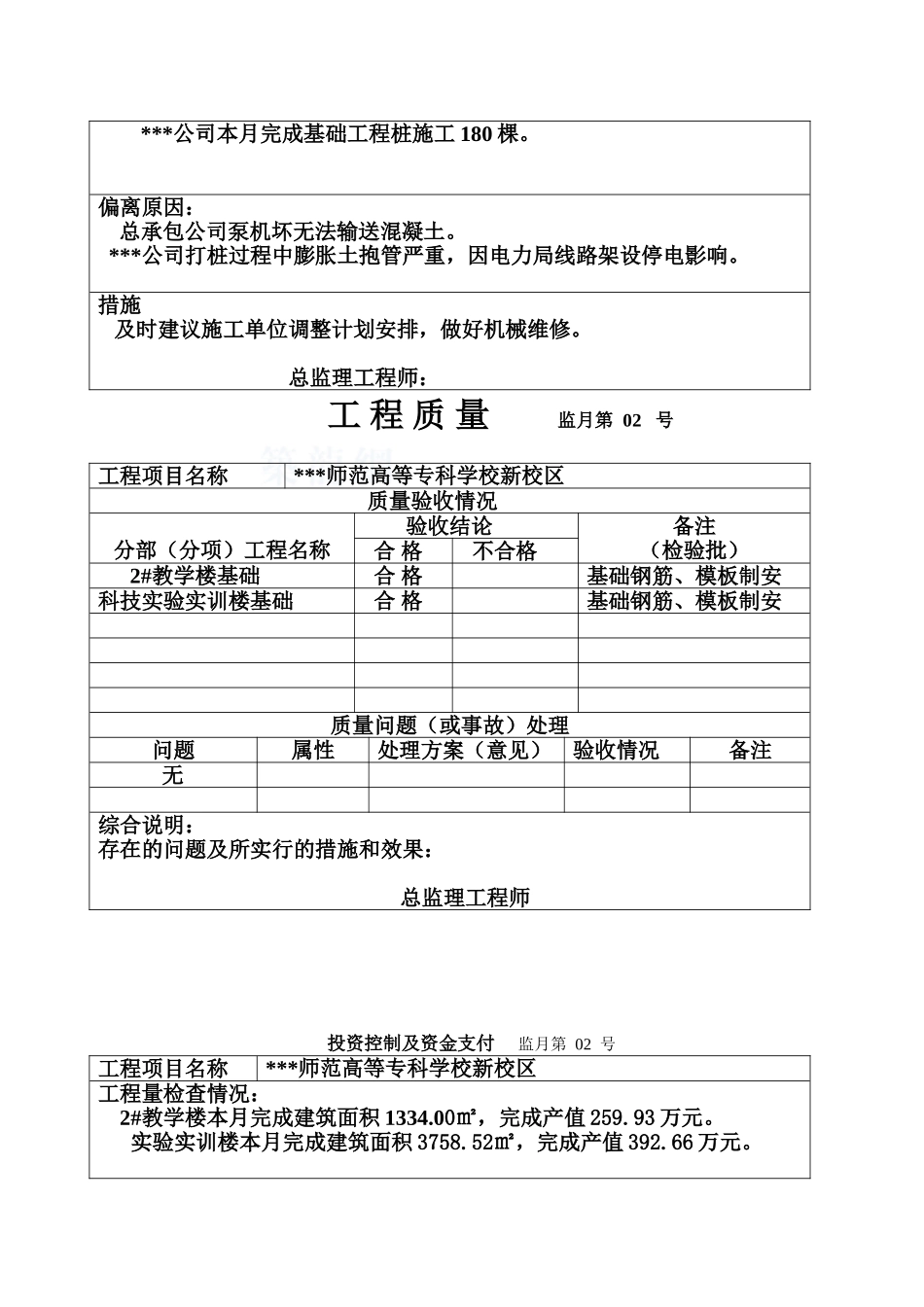 校区建设工程监理月报_第3页