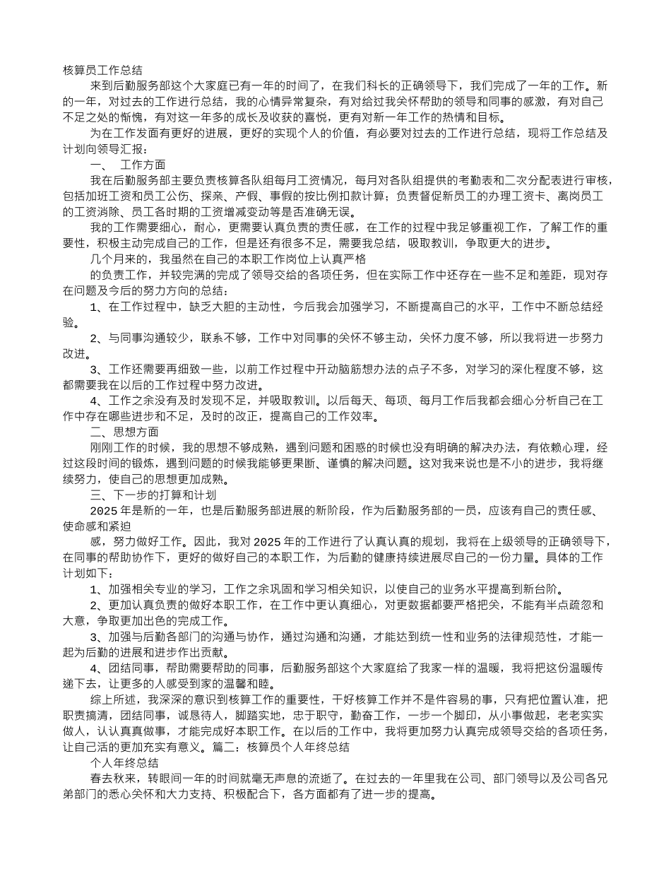 核算员个人工作总结_第1页