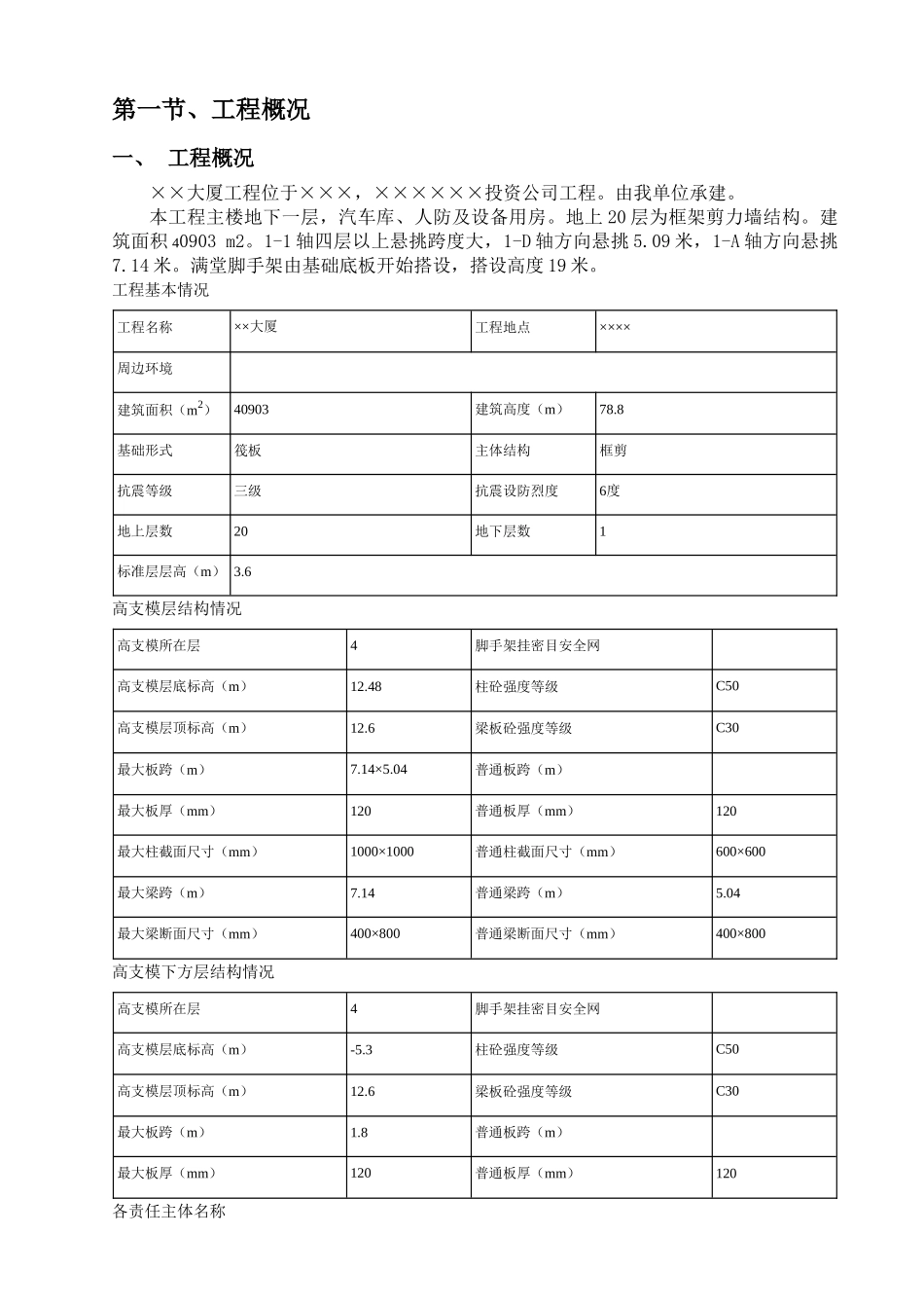 框剪结构大厦局部高架支模安全专项施工方案_第3页