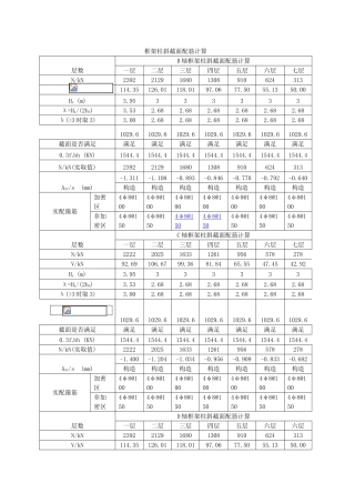 框架柱斜截面配筋计算
