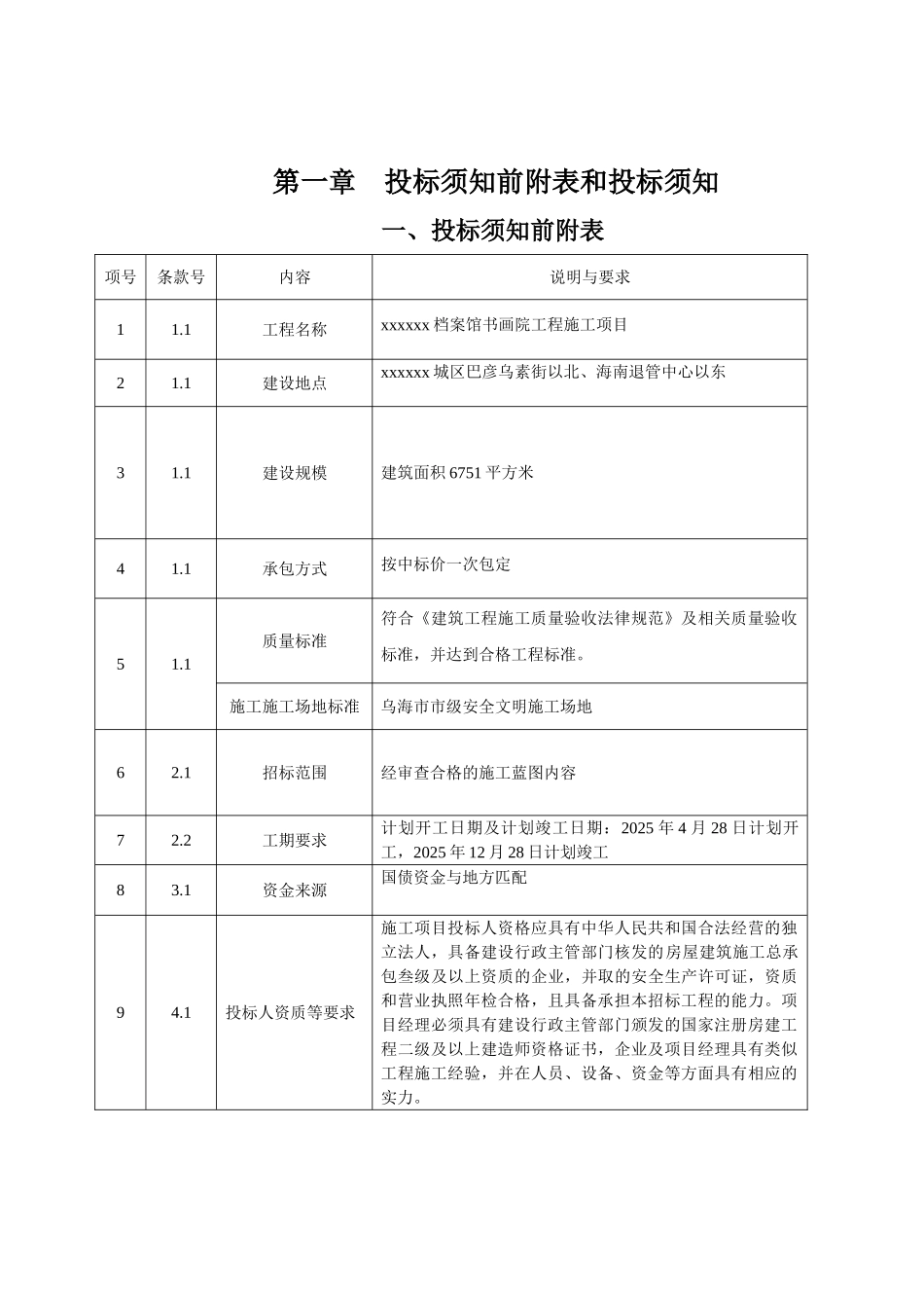 档案馆书画院工程施工项目招标书_第2页