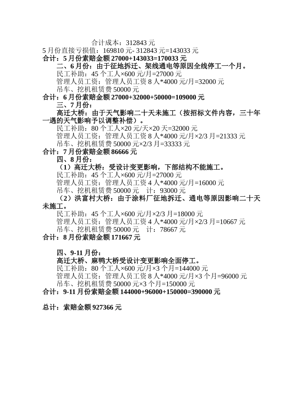 桥梁工程索赔报告书_第3页